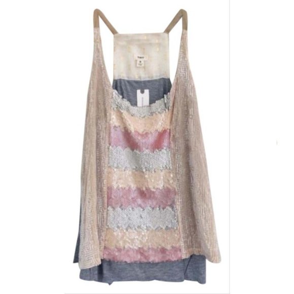 Anthropologie Tops - NWT TINY Anthropology Sequin Tank Sz L Pink Rose